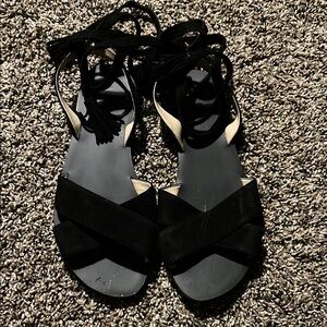 J. Crew Black Minimalist Sandals
